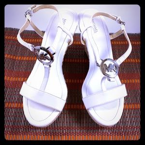 Michael Kors White Wedge Heel Sandal